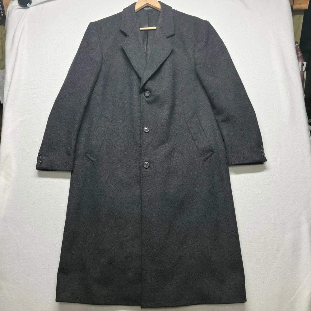 Vintage Silver Cloud Men's Gray Wool Cashmere Blend Overcoat Size 42R